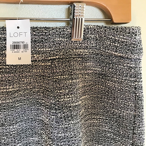LOFT Gray Winter Cotton Boucle Circle Skirt Size Medium NEW WITH TAGS - Picture 3 of 8